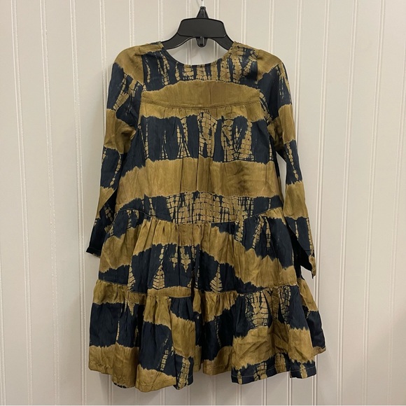 NWT Pink Chicken Penelope Tiered Dress in Navy & Gold Tie Dye Sz 4 - Picture 6 of 7